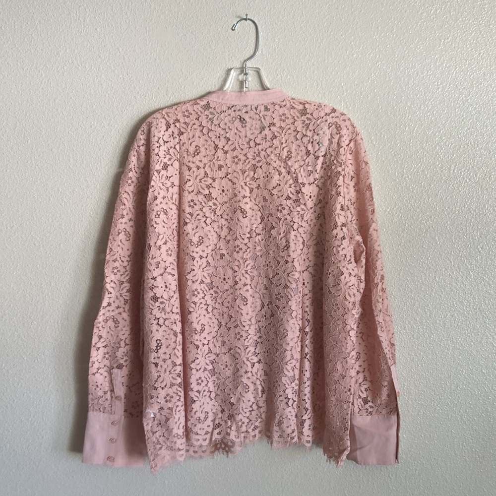 J.Crew Button-Up Lace Top in Mauve Blush (Size 18) - Picture 7 of 10